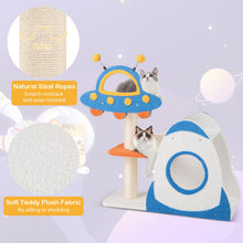 Load image into Gallery viewer, Cat Tree, Small Cat Tower with Sisal Scratching Posts, UFO-Shaped Top Perch
