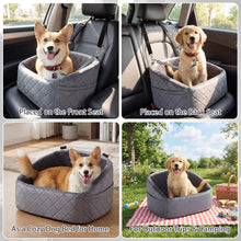 Load image into Gallery viewer, Dog Car Seat, Soft Travel Dog Booster Seat with Safety Straps
