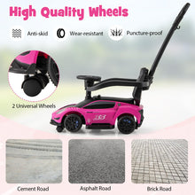 Load image into Gallery viewer, 3 in 1 Kids Ride on Push Car, Licensed Maserati Push Along Car with Handle, Guardrail, 2 Universal Wheels

