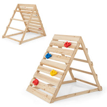 Load image into Gallery viewer, Kids Climbing Frame, Double Sided Wooden Toddler Climber with Colorful Climbing Rocks
