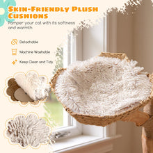 Load image into Gallery viewer, 122 CM Tall Real Wood Branch Kitten Tower with Flower Perch and 2 Wicker Baskets
