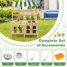 Load image into Gallery viewer, Kids Mud Kitchen, Outdoor Toy Kitchen with 4 Stoves
