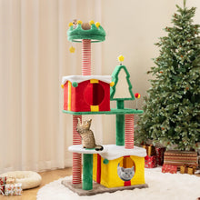 Load image into Gallery viewer, Cute Christmas Cat Tree Large Cat Tower with Sisal Scratching Posts and Carpe
