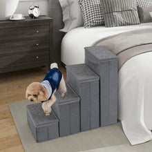 Load image into Gallery viewer, 4 Steps Non-slip Foldable Pet Stairs with Storage Box
