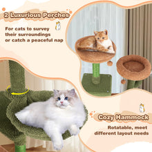 Load image into Gallery viewer, Cactus Cat Tree, 160cm Tall Cat Tower with Sisal Scratching Posts, 2 Perches, 2 Cat Condos, Hammock

