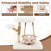 Load image into Gallery viewer, Cute Solid Wood Cat Tree Natural Branch Modern Kitten Tower
