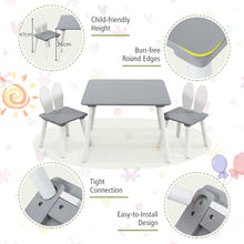 Load image into Gallery viewer, Kids Wooden Table and Rabbit Chairs Set with Space-Saving Structure
