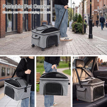 Load image into Gallery viewer, Pet Carrier with Wheels, Foldable Pet Carrier with Telescopic Handle
