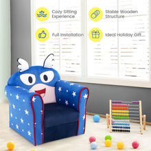 Load image into Gallery viewer, Kids Sofa Chair, Wooden Children Armchair with Cute Pattern and Non-slip Foot Pads

