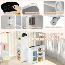 Load image into Gallery viewer, Kids Grocery Store Playset Convertible with Shopping Cart and Movable Checkout Belt
