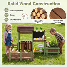 Load image into Gallery viewer, Fir Wood Barnyard Pretend Toy with Raised Planter Box
