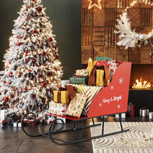Load image into Gallery viewer, Red Christmas Santa Sleigh, Metal Xmas Decoration
