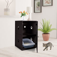 Load image into Gallery viewer, 2-Tier Hidden Wooden Cat Litter Box Enclosure
