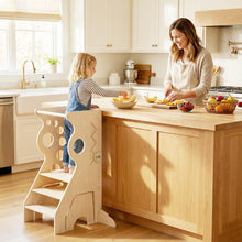 Load image into Gallery viewer, 2 in 1 Wooden Standing Tower with Removable Safety Bars
