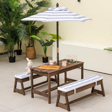 Load image into Gallery viewer, Kids Picnic Table with Cushions and Umbrella
