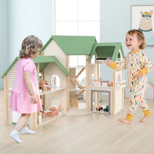 Load image into Gallery viewer, Kids Dollhouse, 3-Storey Wooden Dolls House with 6 Simulated Rooms
