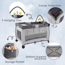 Load image into Gallery viewer, 4 in 1 Travel Cot, Portable Baby Crib Bassinet with Diaper Changing Table
