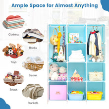 Load image into Gallery viewer, Cartoon Clothes Closet, Portable Kids Wardrobe with Hanging Section
