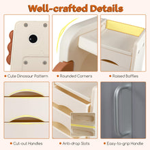Load image into Gallery viewer, Kids Toy Storage Organizer, Wooden Dinosaur Toy Chest with 5 Removable Bins
