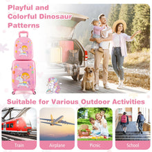 Load image into Gallery viewer, 2 Pieces Kid Luggage Set with 4 Spinner Wheels and Telescopic Handle
