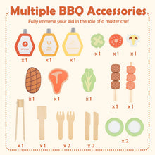 Load image into Gallery viewer, Kids Barbecue Playset, Wooden Children Kitchen with Sink
