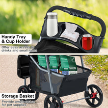 Load image into Gallery viewer, Pet Stroller with Adjustable Canopy and 3 Shock-absorbing Wheels
