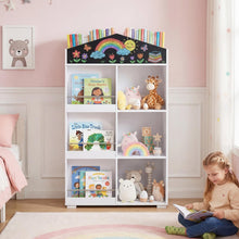 Load image into Gallery viewer, Wooden Book &amp; Toy Storage Organizer, House Shaped Children Bookcase
