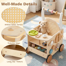 Load image into Gallery viewer, Wooden Baby Walker, 13-in-1 Toddler Learning Activity Center
