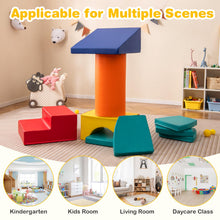 Load image into Gallery viewer, 10 Pieces Foam Climbing Blocks Set with PU Leather Surface for 1-3 Years Old

