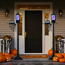 Load image into Gallery viewer, 155 cm Halloween Lamp Post Sound-Activated with Black Snowy Effects

