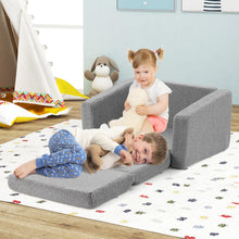 Load image into Gallery viewer, 2 in 1 Kids Sofa Chair, Upholstered Children Fold out Couch with Washable Sofa Cover
