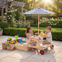 Load image into Gallery viewer, Kids Picnic Table with Sandbox, Wooden Children Garden Table and Bench Set
