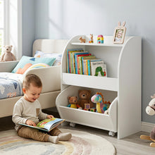 Load image into Gallery viewer, 2 Open Shelves &amp; Anti-toppling Kit, Wooden Children Storage Cabinet
