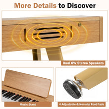 Load image into Gallery viewer, Electric Piano with 3 Pedal Unit, 80 Demos, 800 Tones, 600 Rhythms, USB MIDI Connectivity, Music Stand for Beginners
