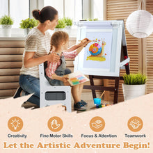 Load image into Gallery viewer, Height-adjustable Painting Easel with Chalkboard and Paper Holder
