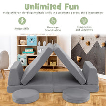 Load image into Gallery viewer, 6-Piece Kids Play Sofa Set, Convertible Toddler Couch
