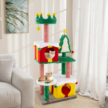 Load image into Gallery viewer, Cute Christmas Cat Tree Large Cat Tower with Sisal Scratching Posts and Carpe
