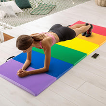 Load image into Gallery viewer, Gymnastics Mat Tri-Fold Thick Tumbling Mat with Hook and Loop Fasteners
