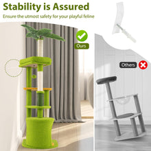 Load image into Gallery viewer, Cute Cat Tree for Adult Cats Multi-level Kitty Tower with Artificial Leaves
