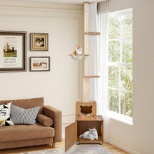 Load image into Gallery viewer, Floor to Ceiling Cat Tree, 256-275 cm Height Adjustable Cat Tower
