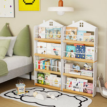 Load image into Gallery viewer, Kids Bookshelf, 4-Tier Book Display Rack with Anti-Falling Baffles
