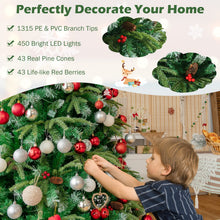 Load image into Gallery viewer, 7ft Hinged Life-Like Christmas Tree with 450 LED Lights Pre-Lit Artificial Xmas Tree
