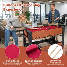 Load image into Gallery viewer, Swivel Game Table 2-in-1 Foosball and Pool Combo Space-saving
