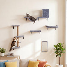 Load image into Gallery viewer, Wall Mounted Cat Tree, 5-in-1 Cat Climbing Wall Set
