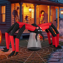 Load image into Gallery viewer, Halloween Inflatable Spider Blow Up Yard Scary Spider with Red Tunnel Light Eyes
