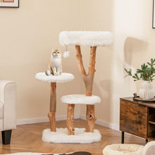 Load image into Gallery viewer, Solid Wood Cat Tree, Modern Wooden Cat Tower with Perch

