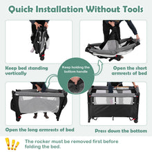 Load image into Gallery viewer, 5-in-1 Baby Bassinet Bedside Sleeper with Diaper Changer and Hanging Toys
