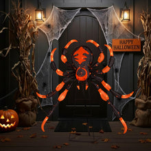 Load image into Gallery viewer, 52inch Halloween Spider Decoration with 16 Flickering Warm White LEDs 64 Orange LEDs
