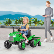 Load image into Gallery viewer, Kids Ride On Tractor and Trailer, 12V Battery Powered Toy Car with Remote Control
