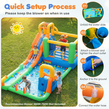 Load image into Gallery viewer, Inflatable Bouncy Castle, 11-in-1 Water Park with Double Slides
